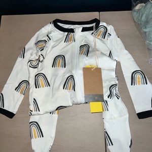 NWT metallic rainbow footie
